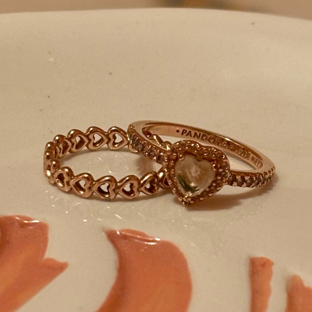HEART RING SET in ROSE GOLD from PANDORA